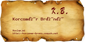 Korcsmár Brúnó névjegykártya